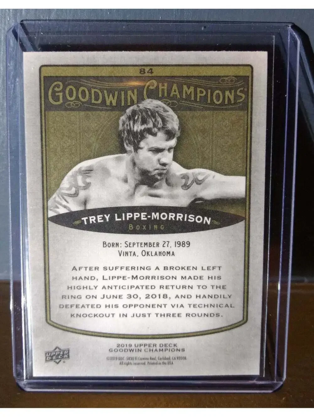 2019 Upper Deck Goodwin Champions Trey Lippe-Morrison #84 Boxing Trading Card